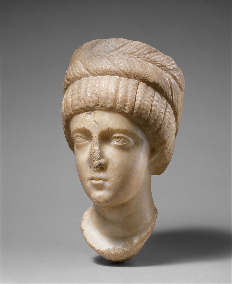 Head, Possibly of Empress Flaccilla, Marble, Byzantine
