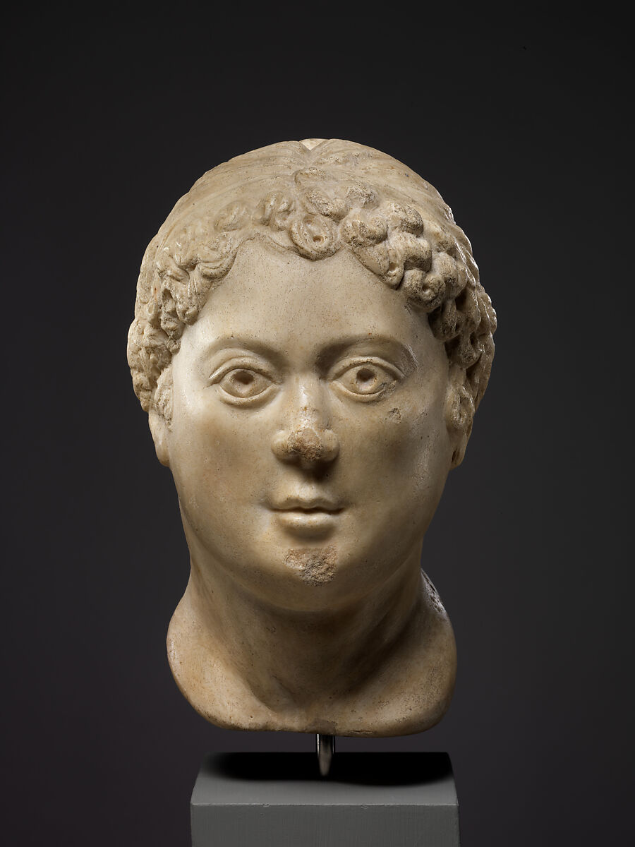 Roman Sculpture Bust: Marble Head of a Woman (Empress Fausta