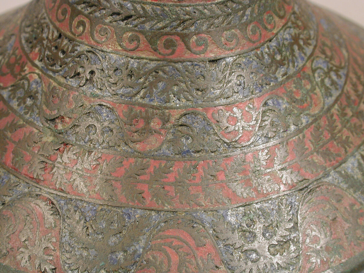 Funnel-Shaped Mount, Champlevé enamel, bronze, Roman