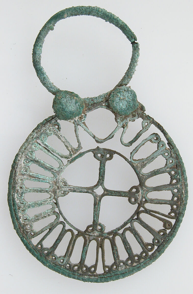 Plaque, Openwork, Copper alloy, Byzantine 