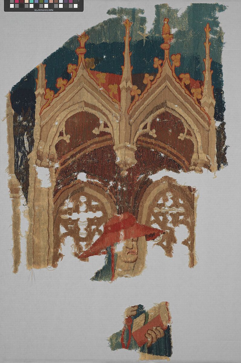 Fragments with Three Cardinals (from the Heroes Tapestries), Wool warp, wool wefts, South Netherlandish