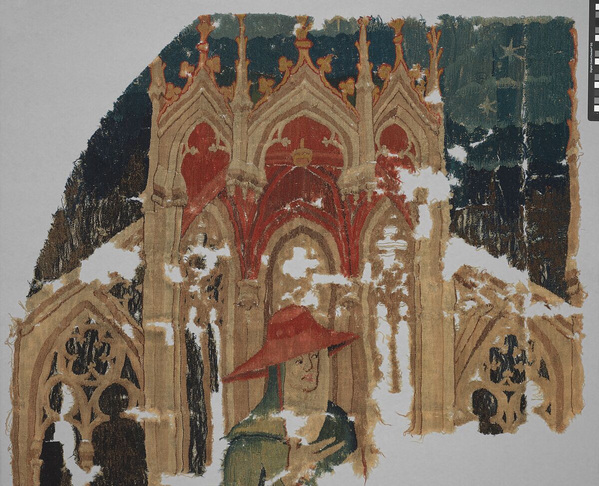 Fragments with Three Cardinals (from the Heroes Tapestries), Wool warp, wool wefts, South Netherlandish