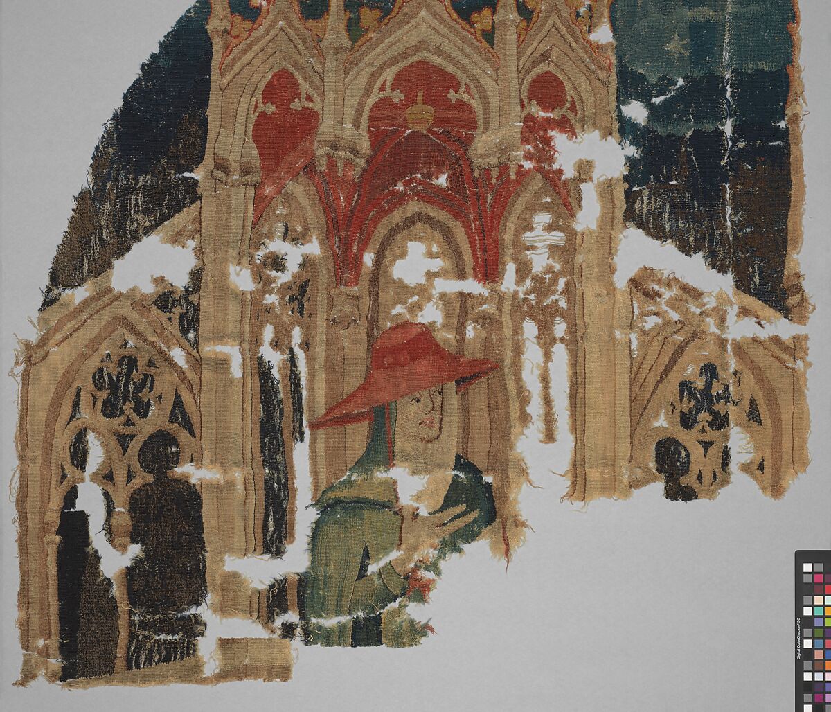 Fragments with Three Cardinals (from the Heroes Tapestries), Wool warp, wool wefts, South Netherlandish