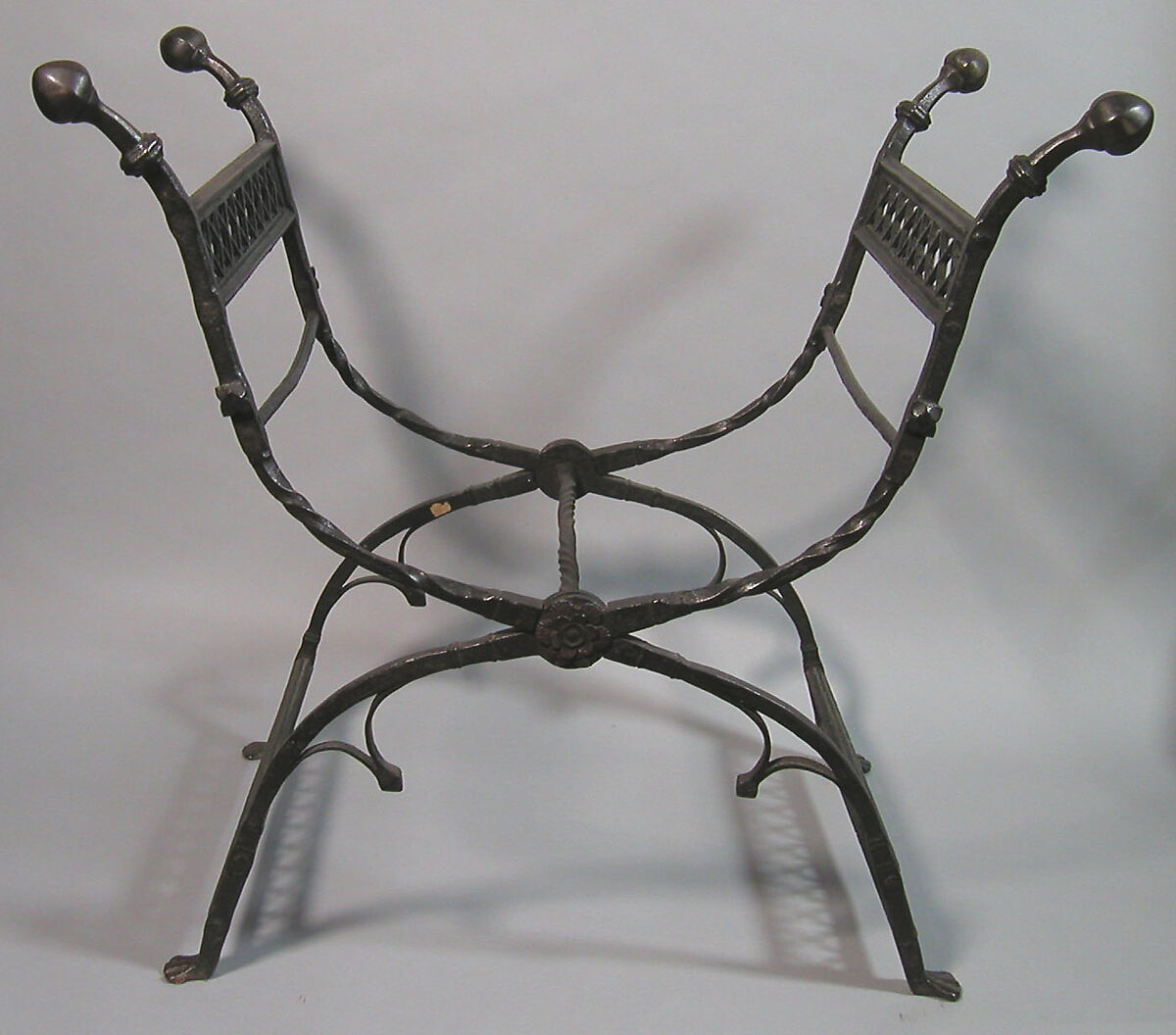 Chair, Iron, silk, French 
