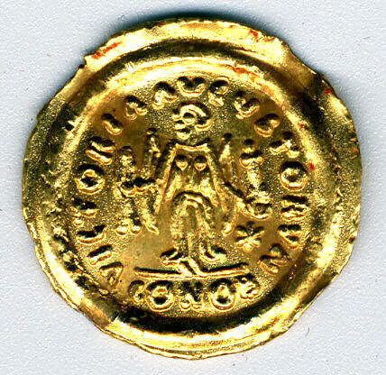 Tremissis of Emperor Maurice Tiberius (r. 582–602), Gold, Byzantine