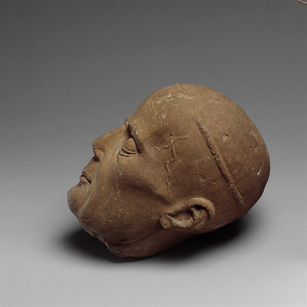 Head of a Cleric from a Tomb Effigy, Red sandstone, French