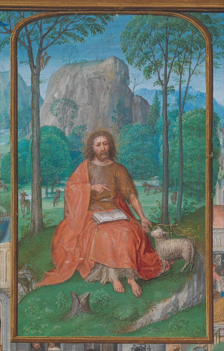 Manuscript Illumination with Scenes from the Life of Saint John the Baptist, Master of James IV of Scotland (probably Gerard Horenbout) (Netherlandish, active ca. 1485–1530), Tempera, ink, and shell gold on parchment, Netherlandish
