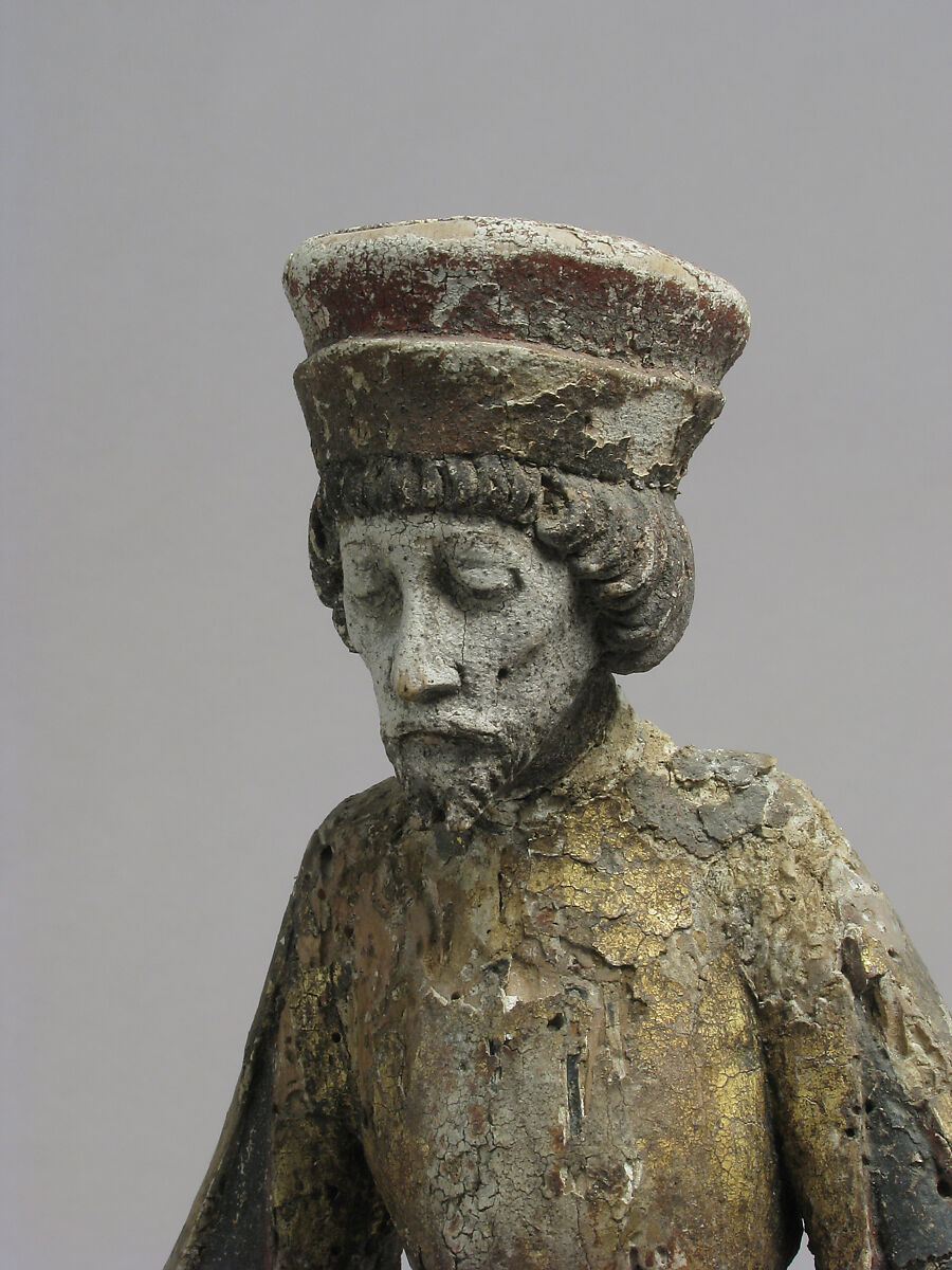 Saint Giles with Wounded Doe, Wood, polychromy, gilding and metal arrow, German