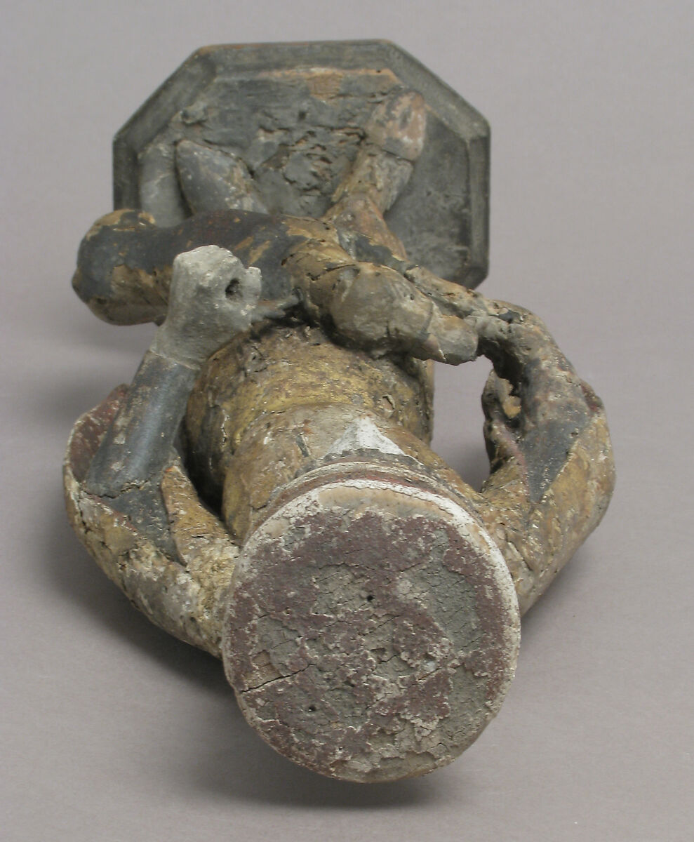 Saint Giles with Wounded Doe, Wood, polychromy, gilding and metal arrow, German