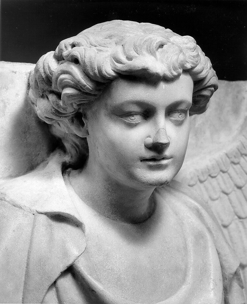 Relief with Half Figure of an Angel, Marble (Lunense marble from Carrara), North Italian