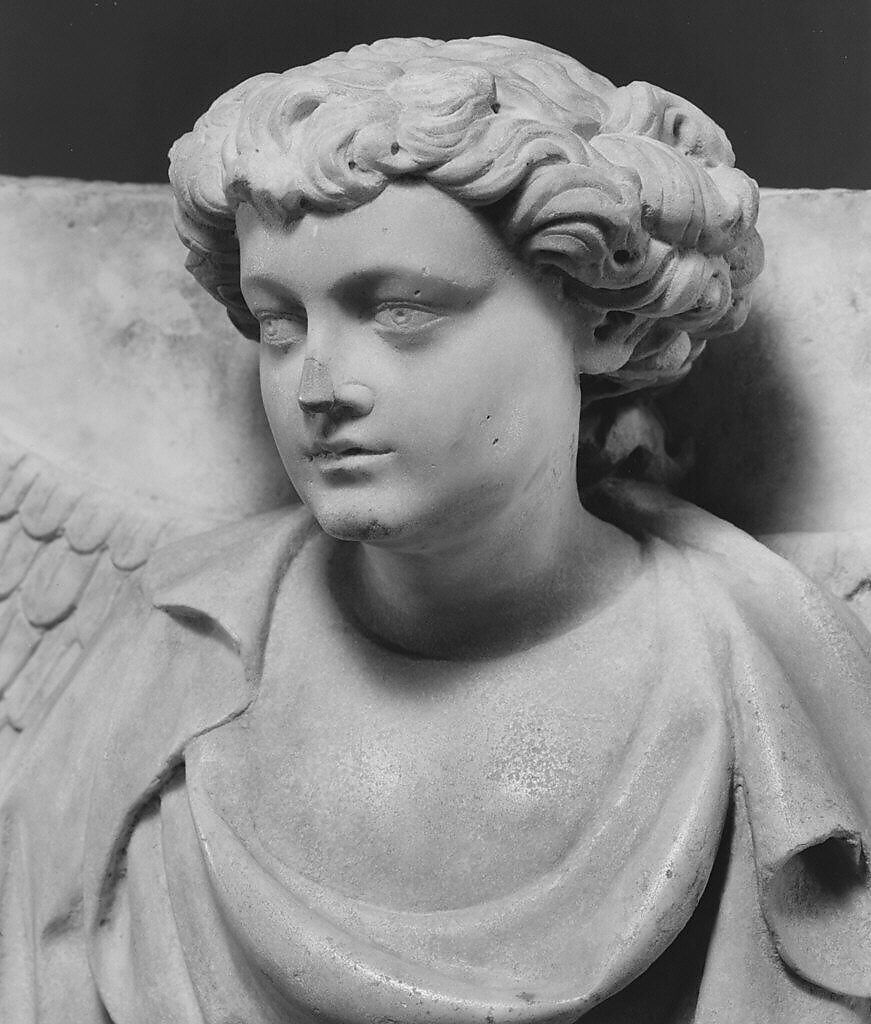 Relief with Half Figure of an Angel, Marble (Lunense marble from Carrara), North Italian