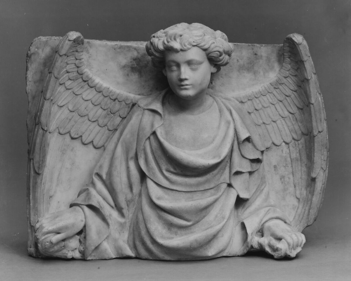 Relief with Half Figure of an Angel, Marble (Lunense marble from Carrara), North Italian