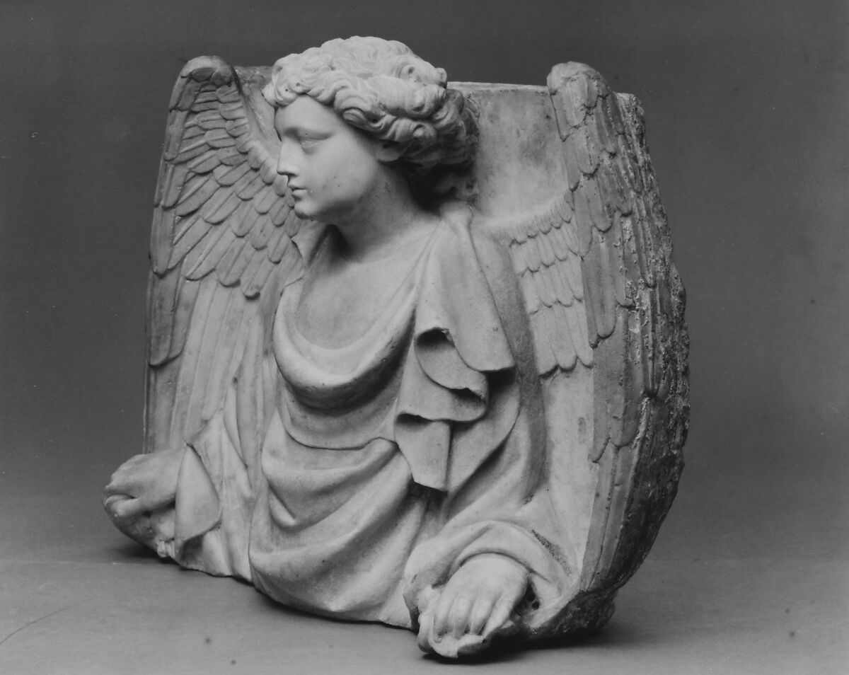 Relief with Half Figure of an Angel, Marble (Lunense marble from Carrara), North Italian