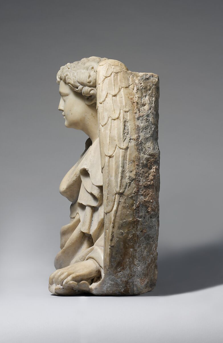 Relief with Half Figure of an Angel, Marble (Lunense marble from Carrara), North Italian