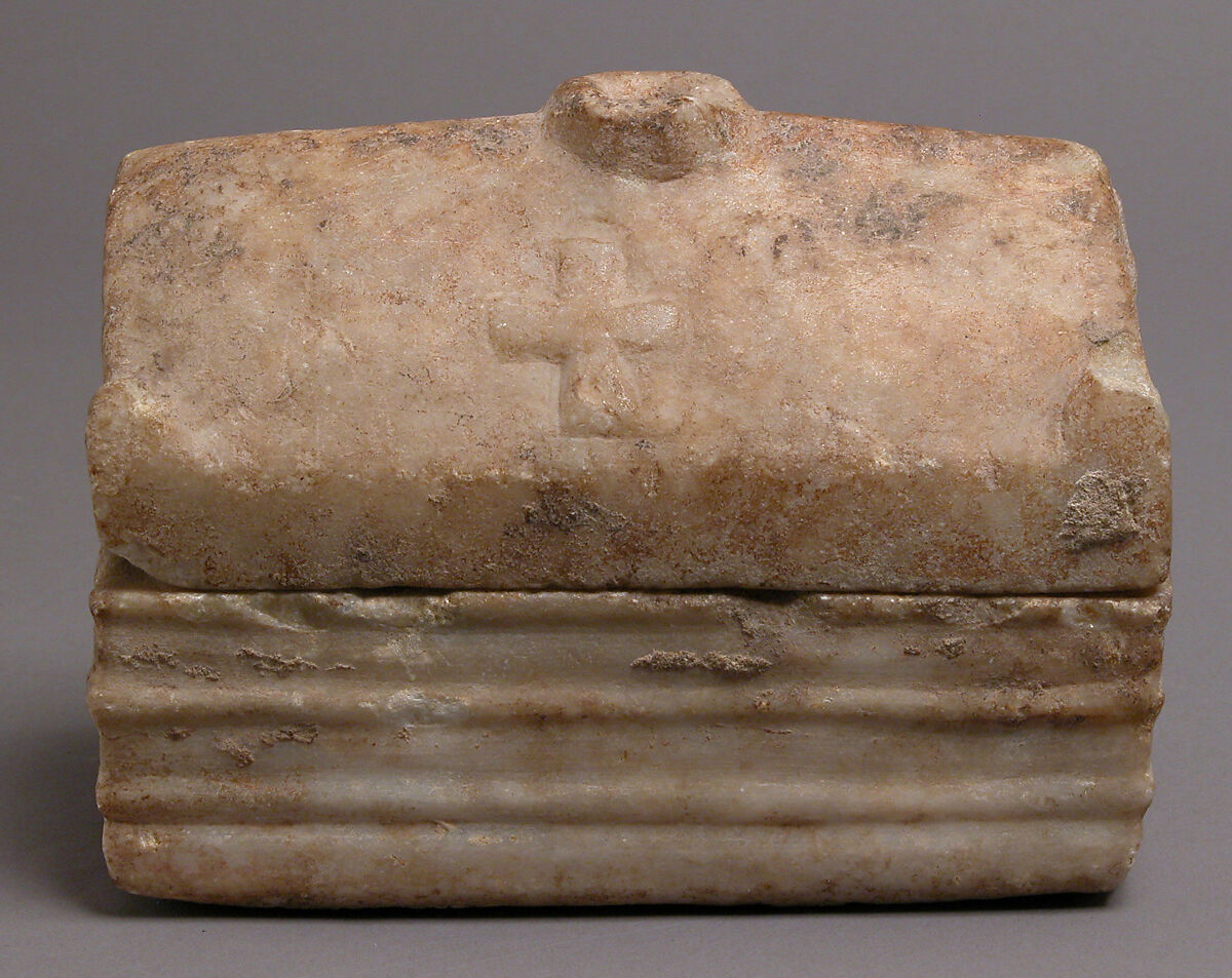 Reliquary in the Shape of a Sarcophagus, Marble, Byzantine