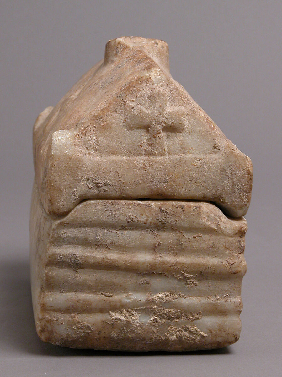 Reliquary in the Shape of a Sarcophagus, Marble, Byzantine