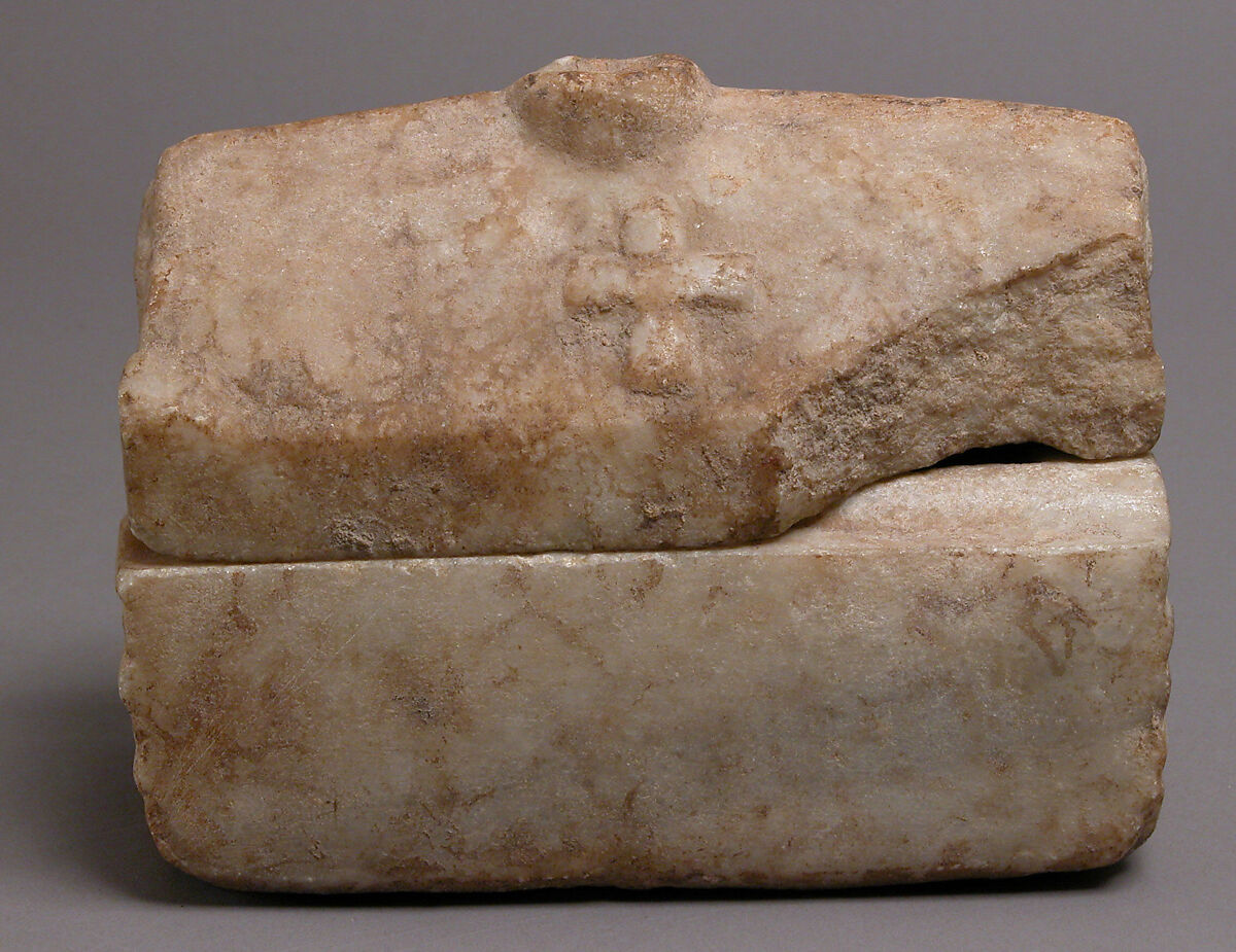 Reliquary in the Shape of a Sarcophagus, Marble, Byzantine