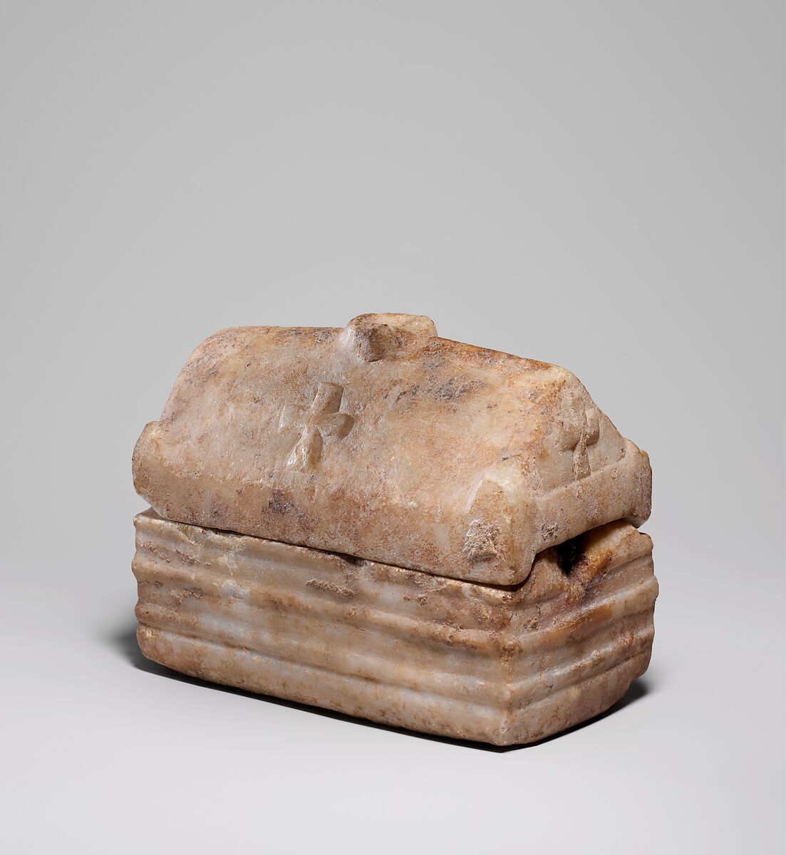 Reliquary in the Shape of a Sarcophagus, Marble, Byzantine 