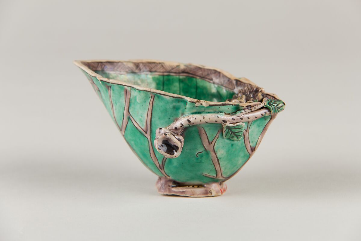 Cup in form of flowers and leafs, Porcelain painted in overglaze polychrome enamels (Jingdezhen ware), China