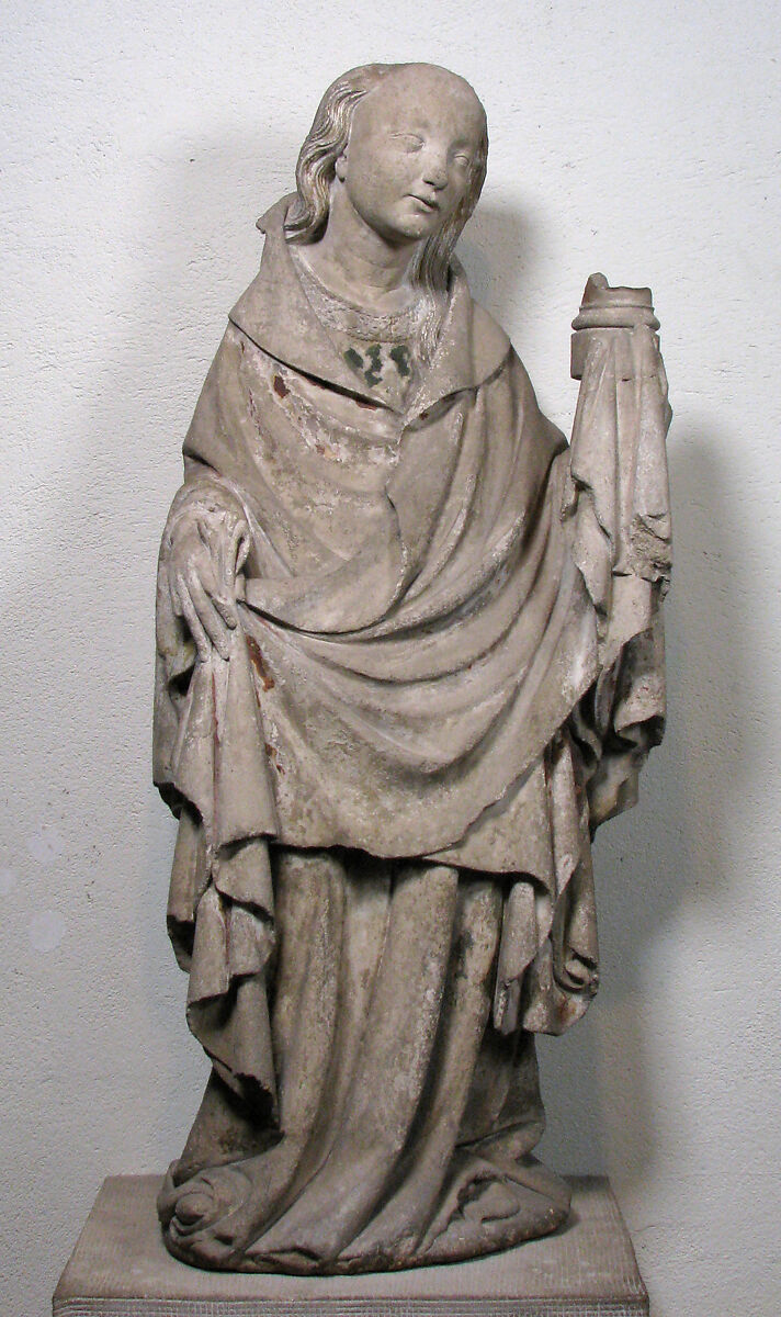 Saint Barbara, Limestone with traces of paint, French 