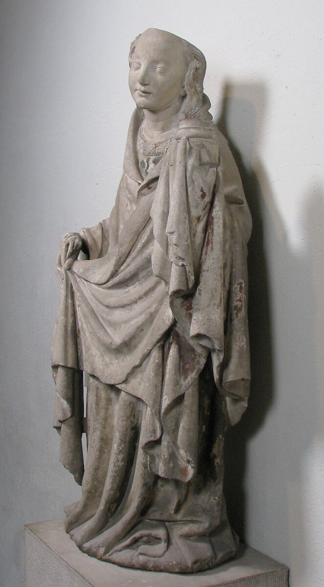 Saint Barbara, Limestone with traces of paint, French