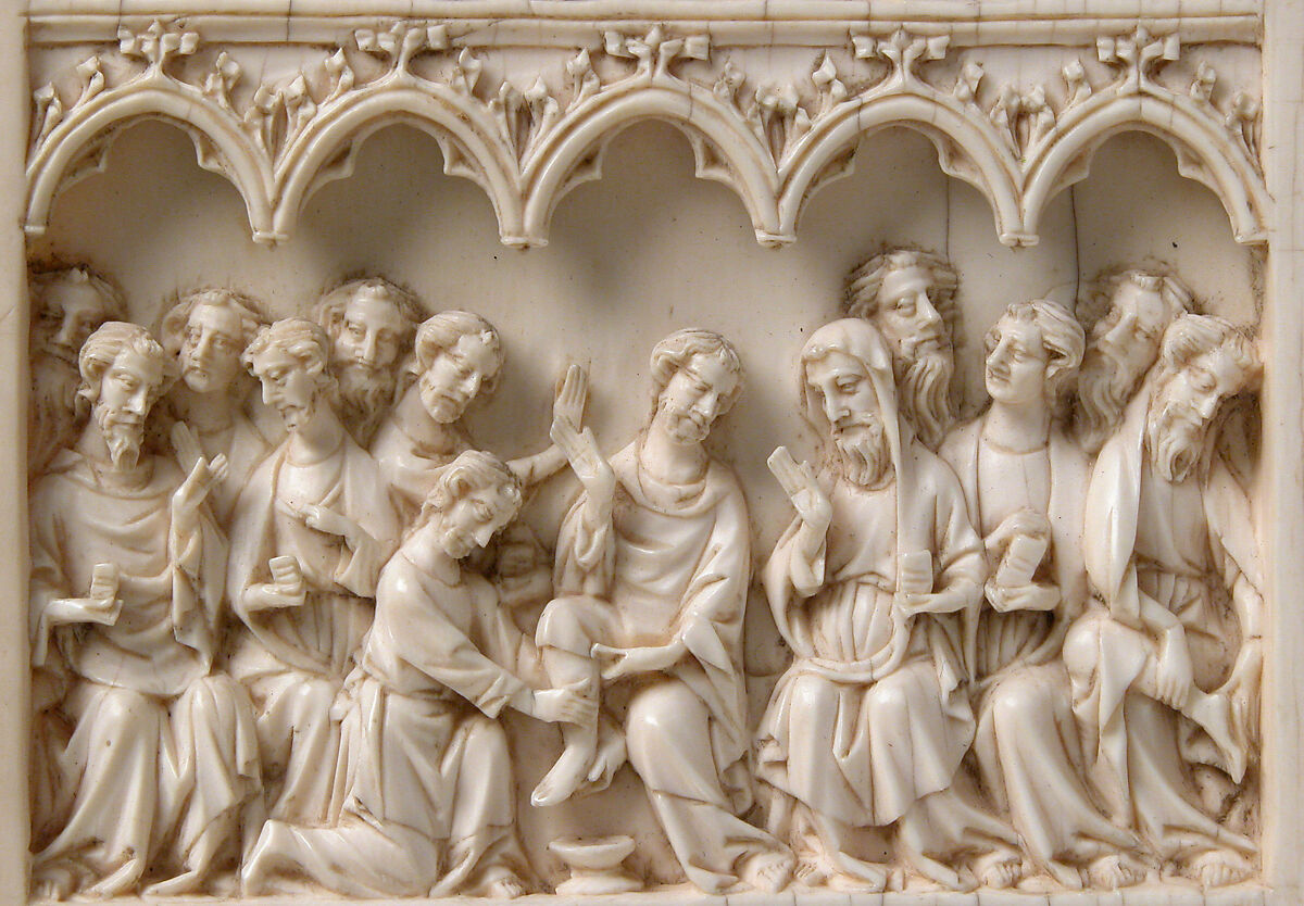 Diptych with Scenes from the Passion of Jesus, Elephant ivory with metal mounts, French