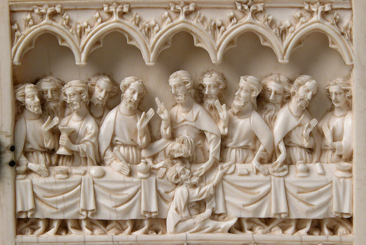 Diptych with Scenes from the Passion of Jesus, Elephant ivory with metal mounts, French