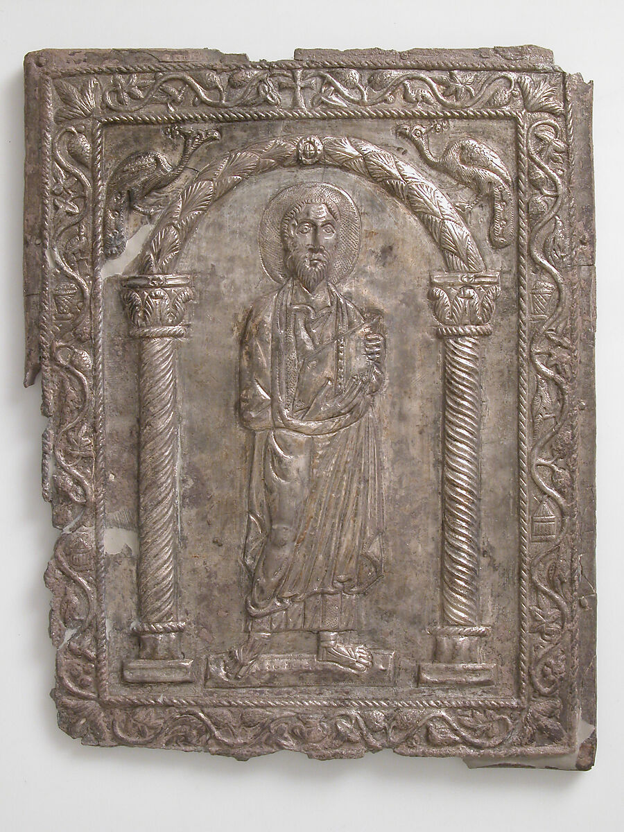 Plaque with Saint Paul, Silver, originally partially gilt, Byzantine 