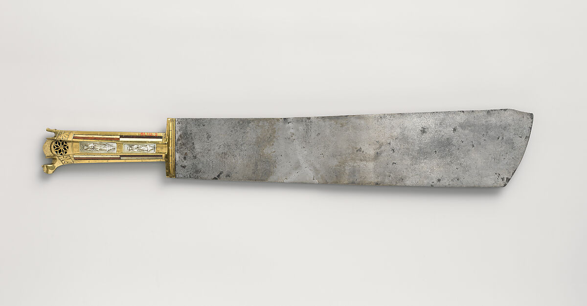 Serving Knife, Steel, brass, wood, bone, mother-of-pearl, Austrian