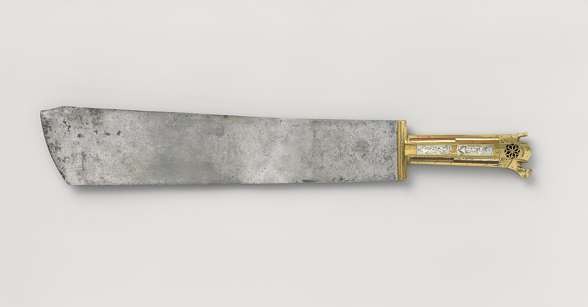 Serving Knife, Steel, brass, wood, bone, mother-of-pearl, Austrian 