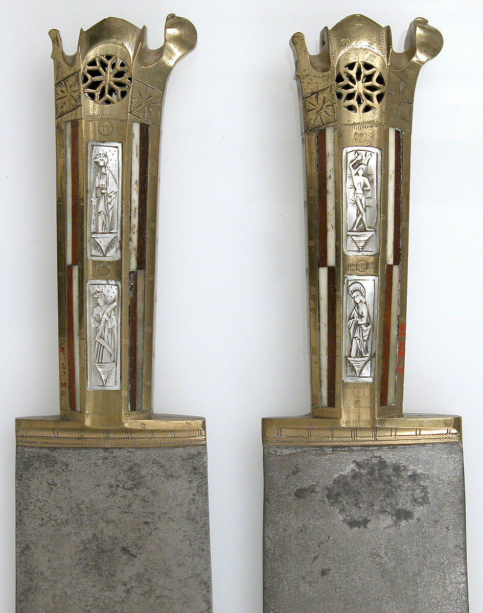 Serving Knife, Steel, brass, wood, bone, mother-of-pearl, Austrian