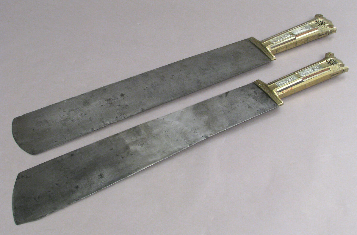 Serving Knife, Steel, brass, wood, bone, mother-of-pearl, Austrian
