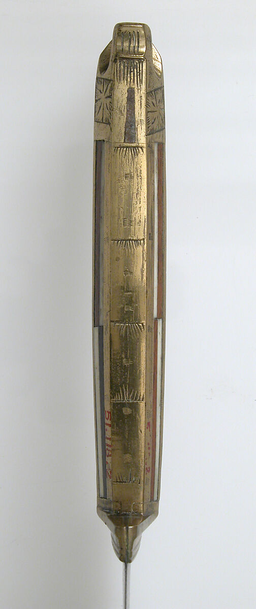 Serving Knife, Steel, brass, wood, bone, mother-of-pearl, Austrian