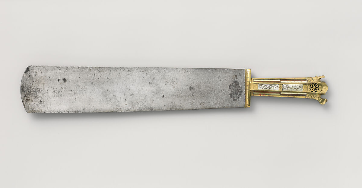 Serving Knife, Steel, brass, wood, bone, mother-of-pearl, Austrian 