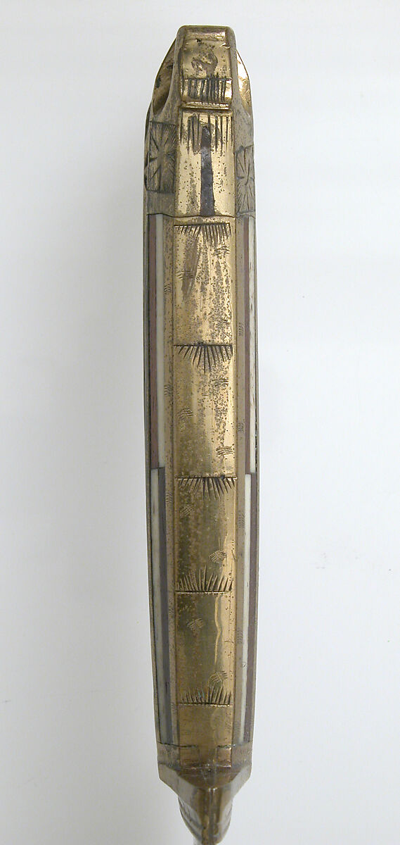 Serving Knife, Steel, brass, wood, bone, mother-of-pearl, Austrian