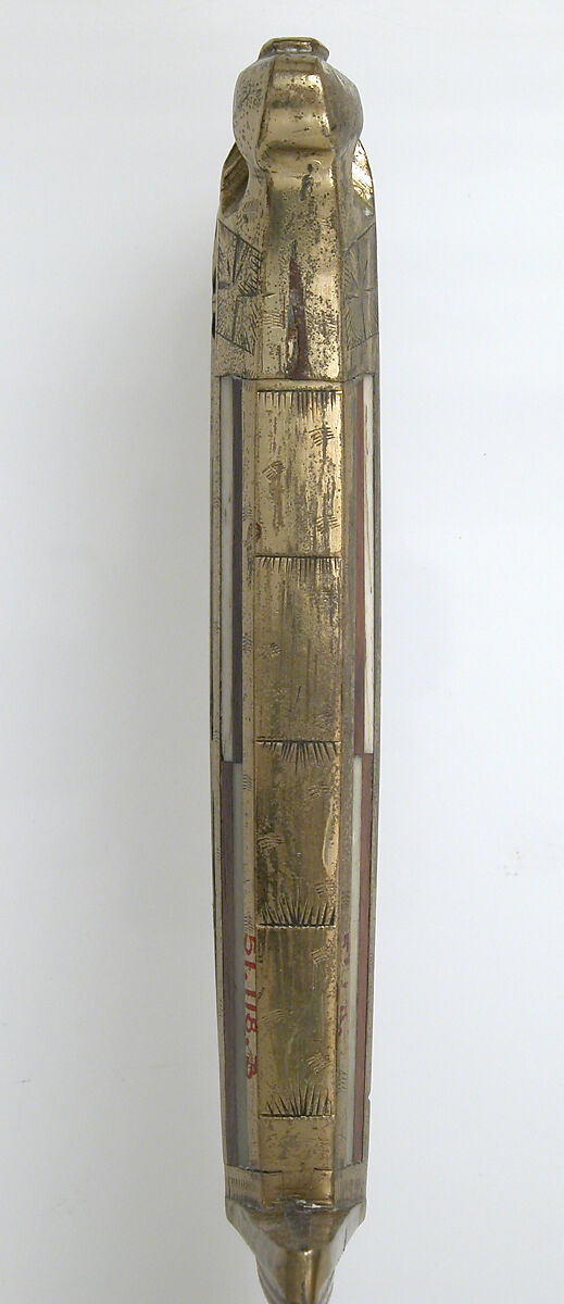 Serving Knife, Steel, brass, wood, bone, mother-of-pearl, Austrian