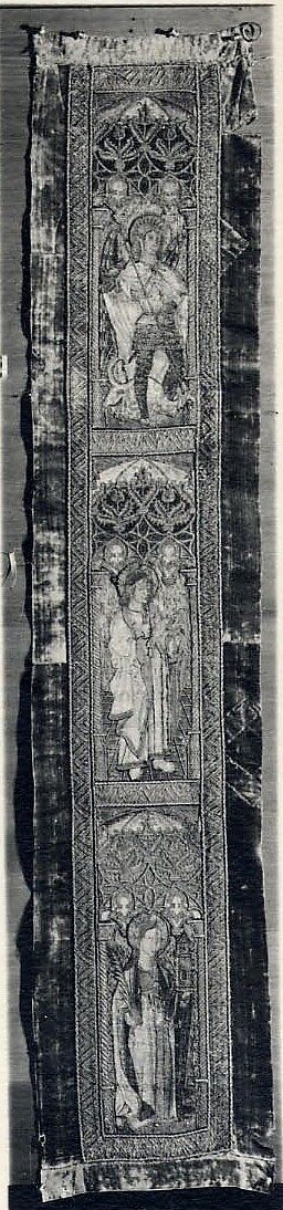 Orphrey, Silk, metal thread on linen, Italian or Spanish 