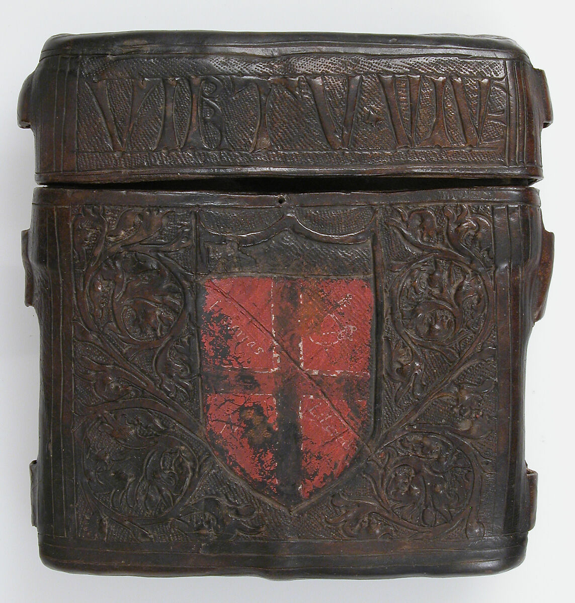 Book Box, Cuir bouilli (tooled leather), polychromy, Italian 