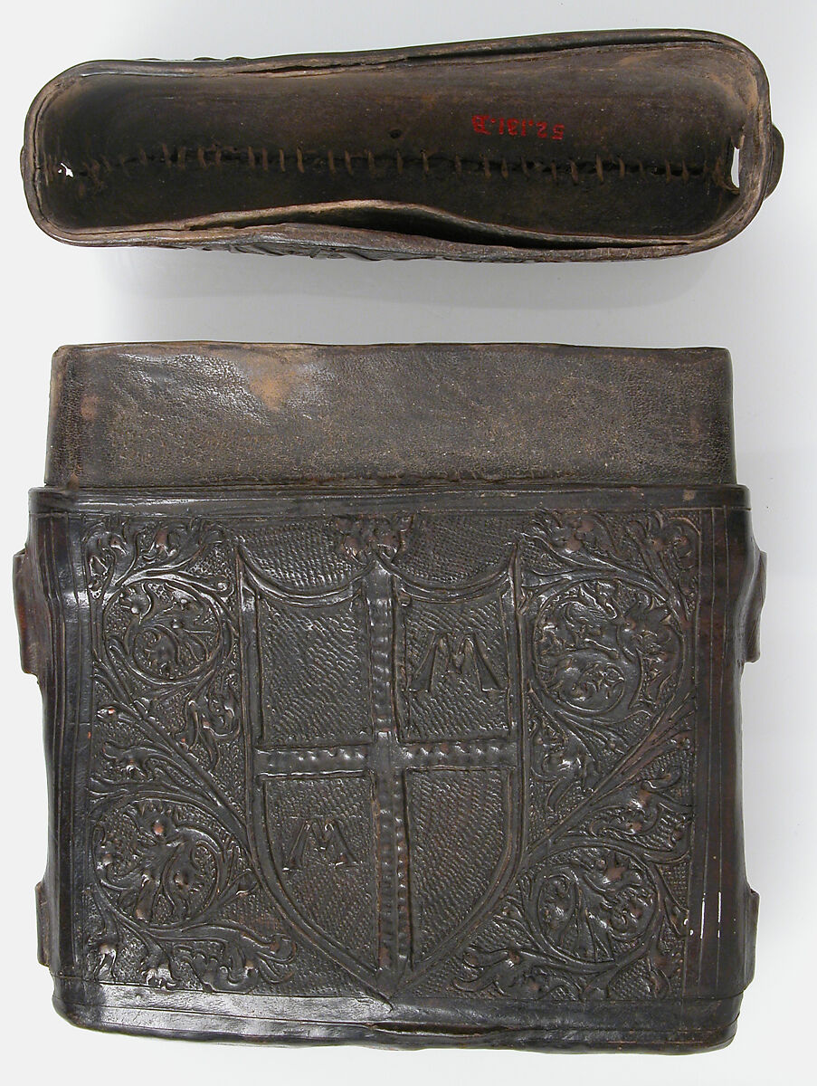 Book Box, Cuir bouilli (tooled leather), polychromy, Italian