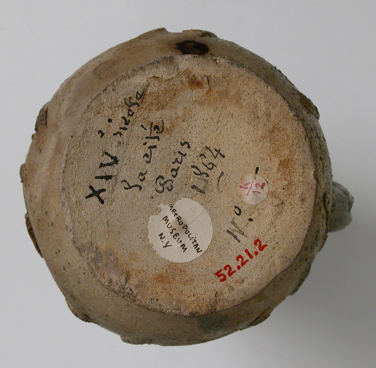 Jug, Partially glazed earthenware, French