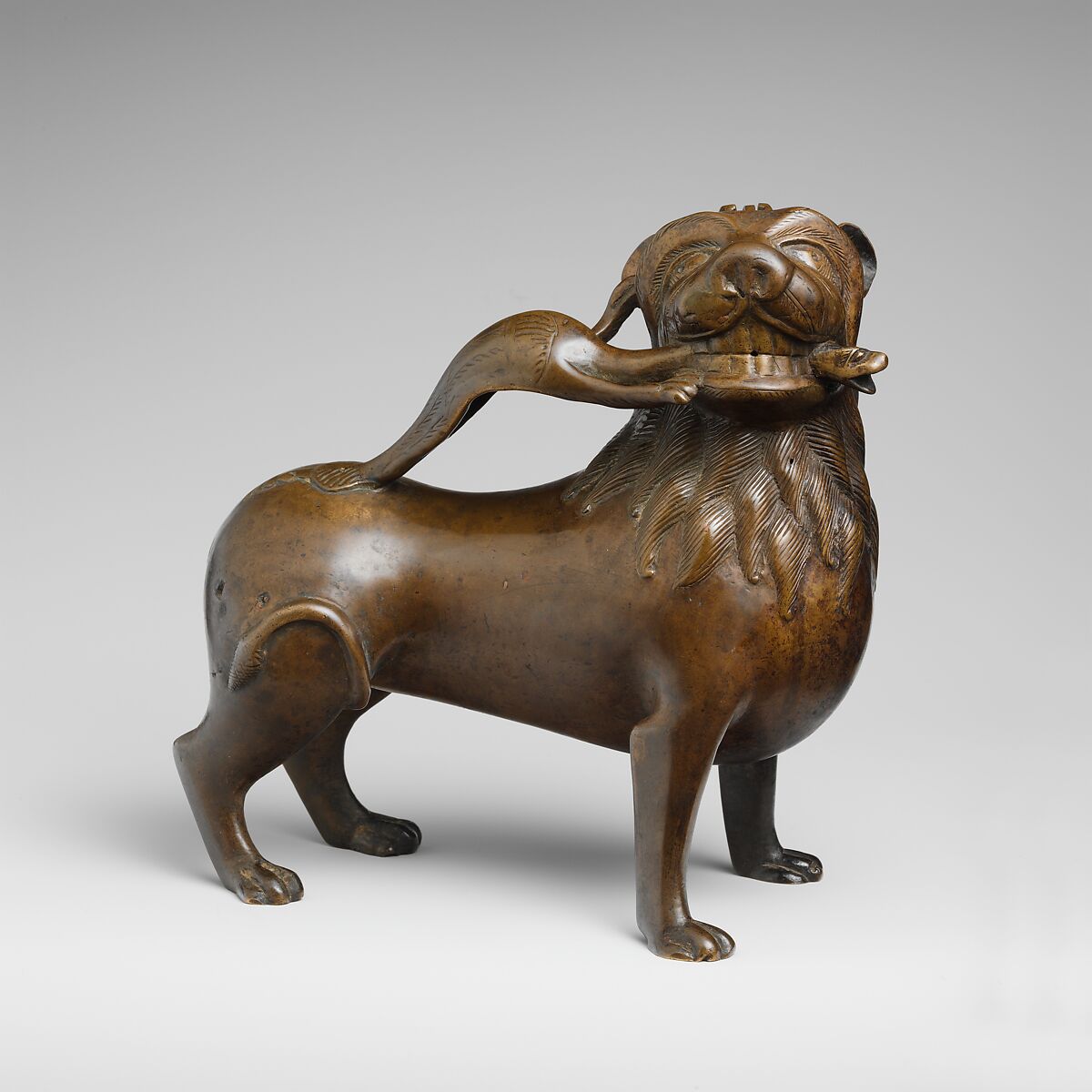 Aquamanile in the Form of a Lion, Copper alloy, North German 