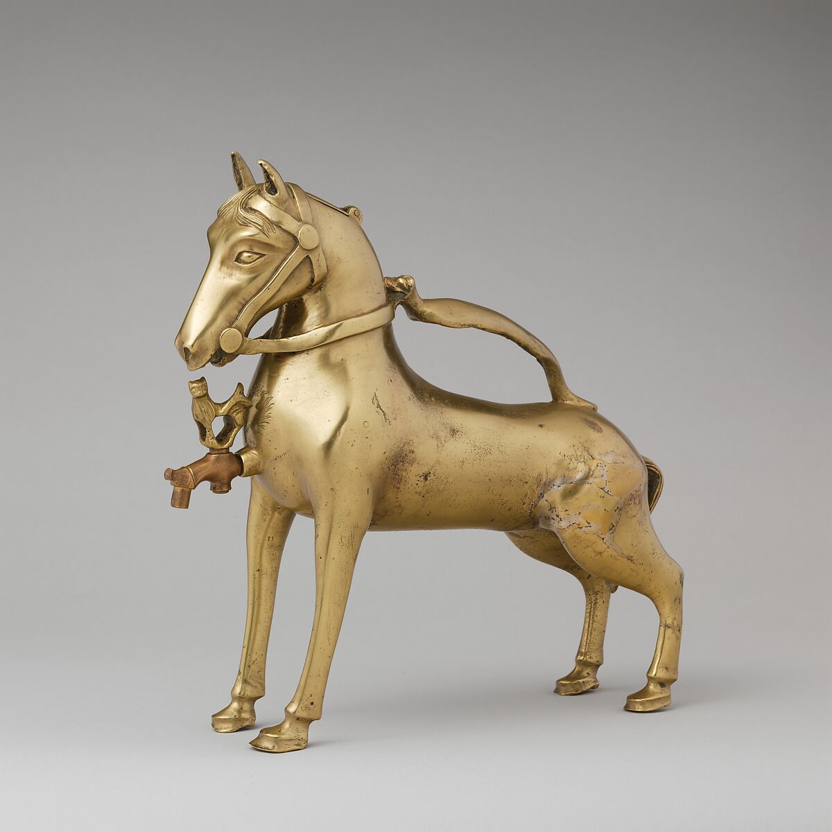 Aquamanile in the Form of a Horse, Copper alloy, German