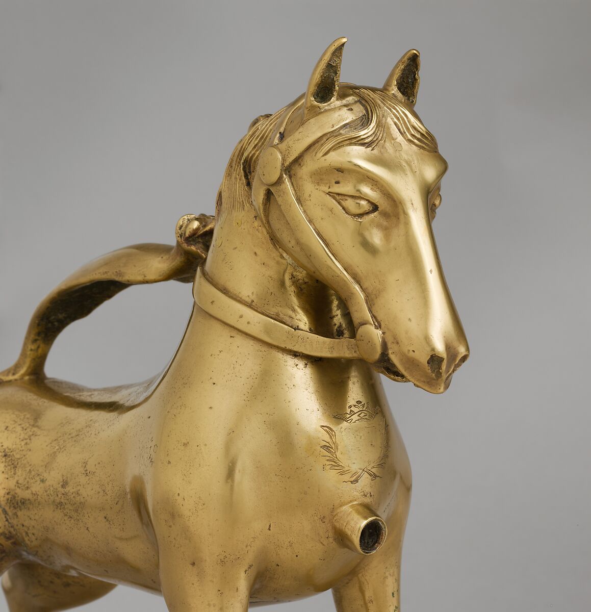 Aquamanile in the Form of a Horse, Copper alloy, German