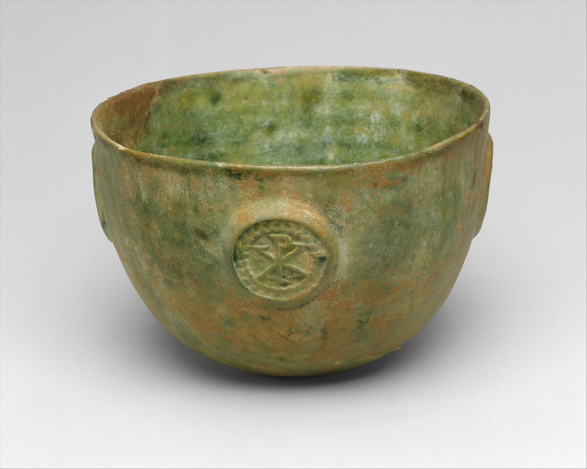 Bowl with Saints Peter and Paul, Earthenware, glazed, Roman or Byzantine