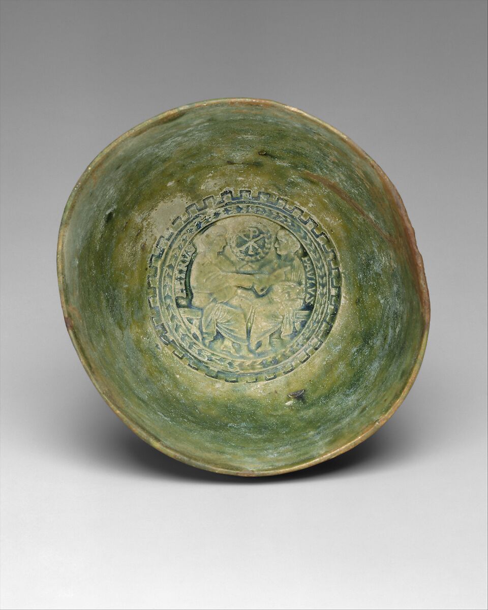 Bowl with Saints Peter and Paul, Earthenware, glazed, Roman or Byzantine