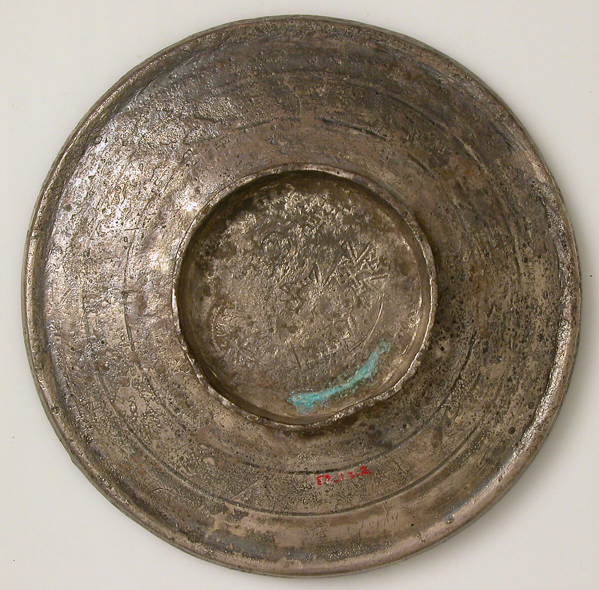 Plate with Monogram, Silver, niello, Byzantine