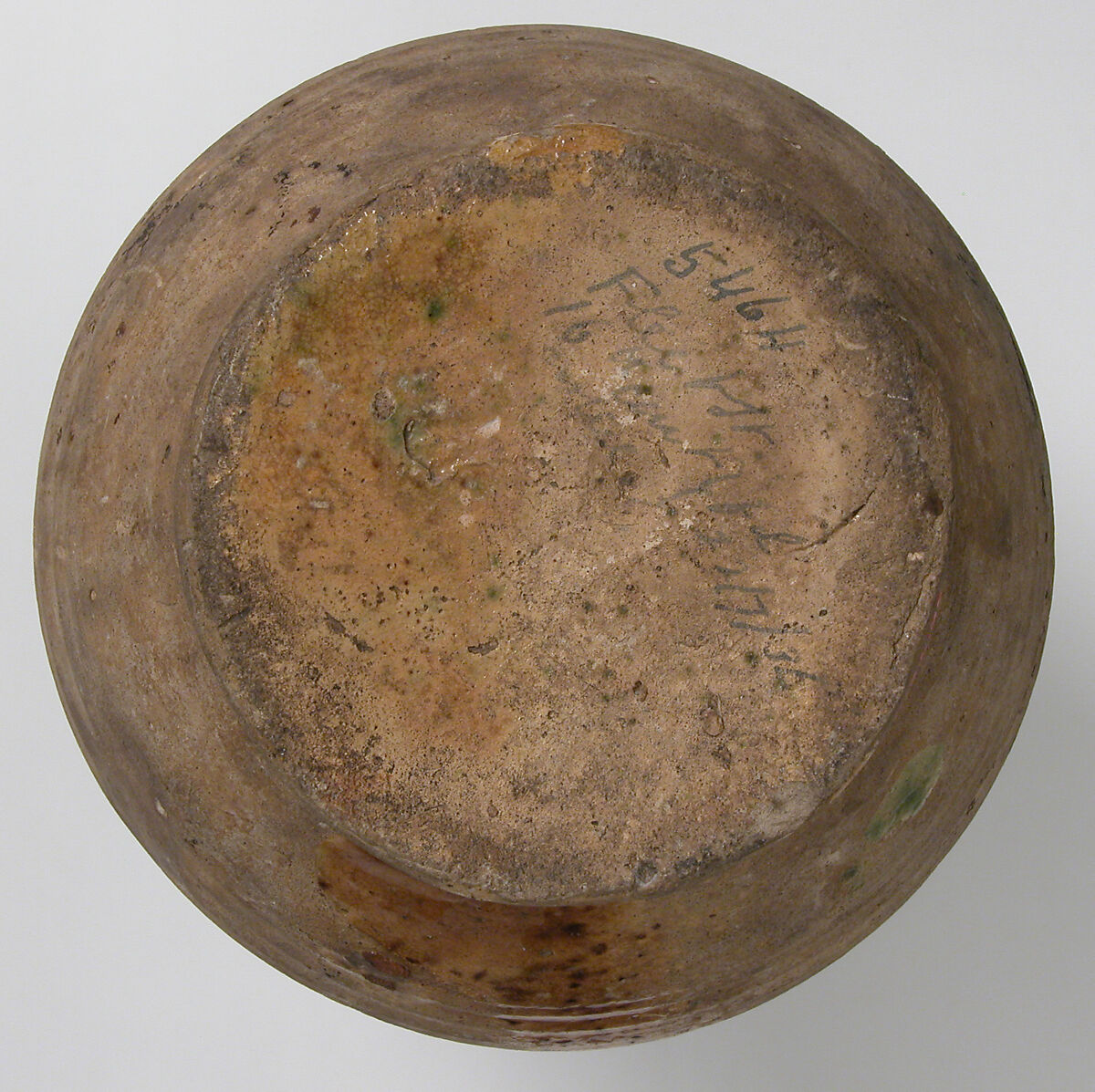 Flask, Partially glazed earthenware, British