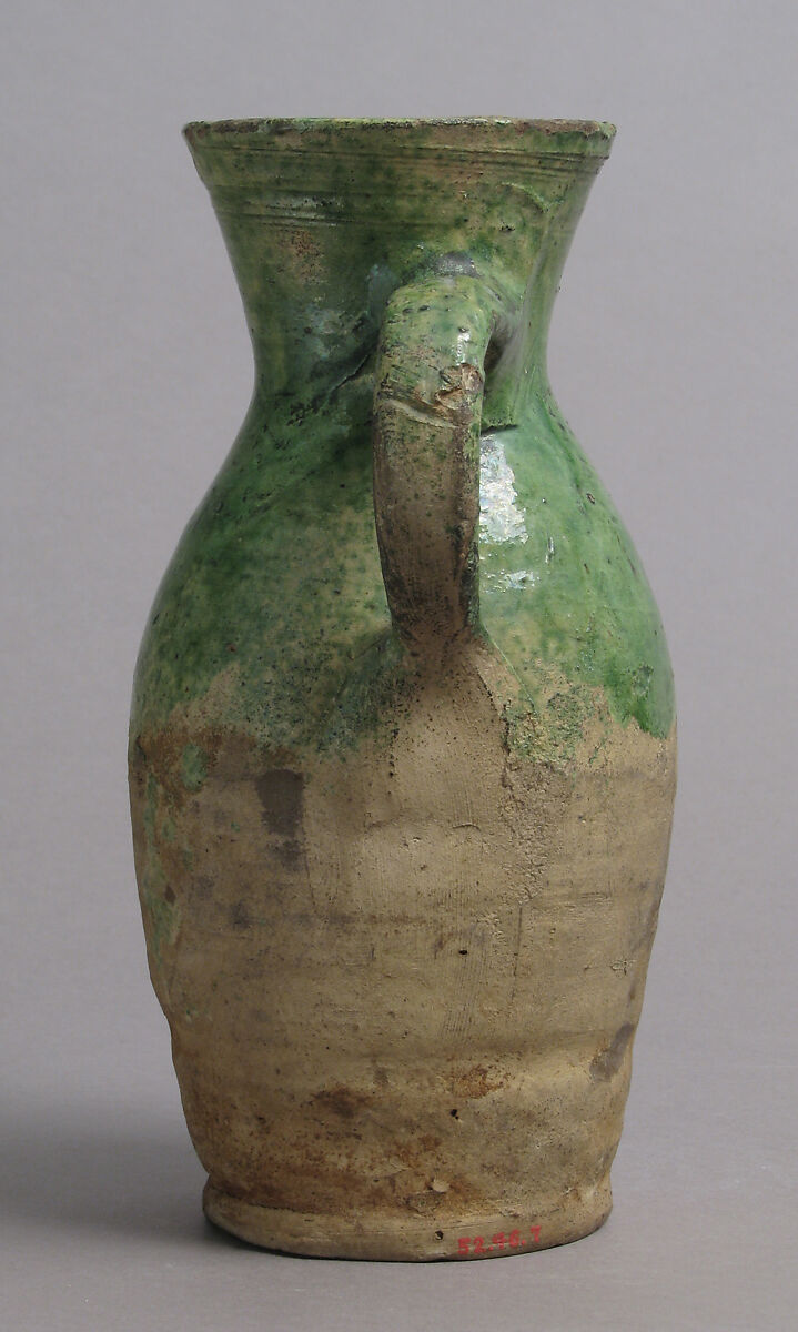 Jug, Partially glazed earthenware, British