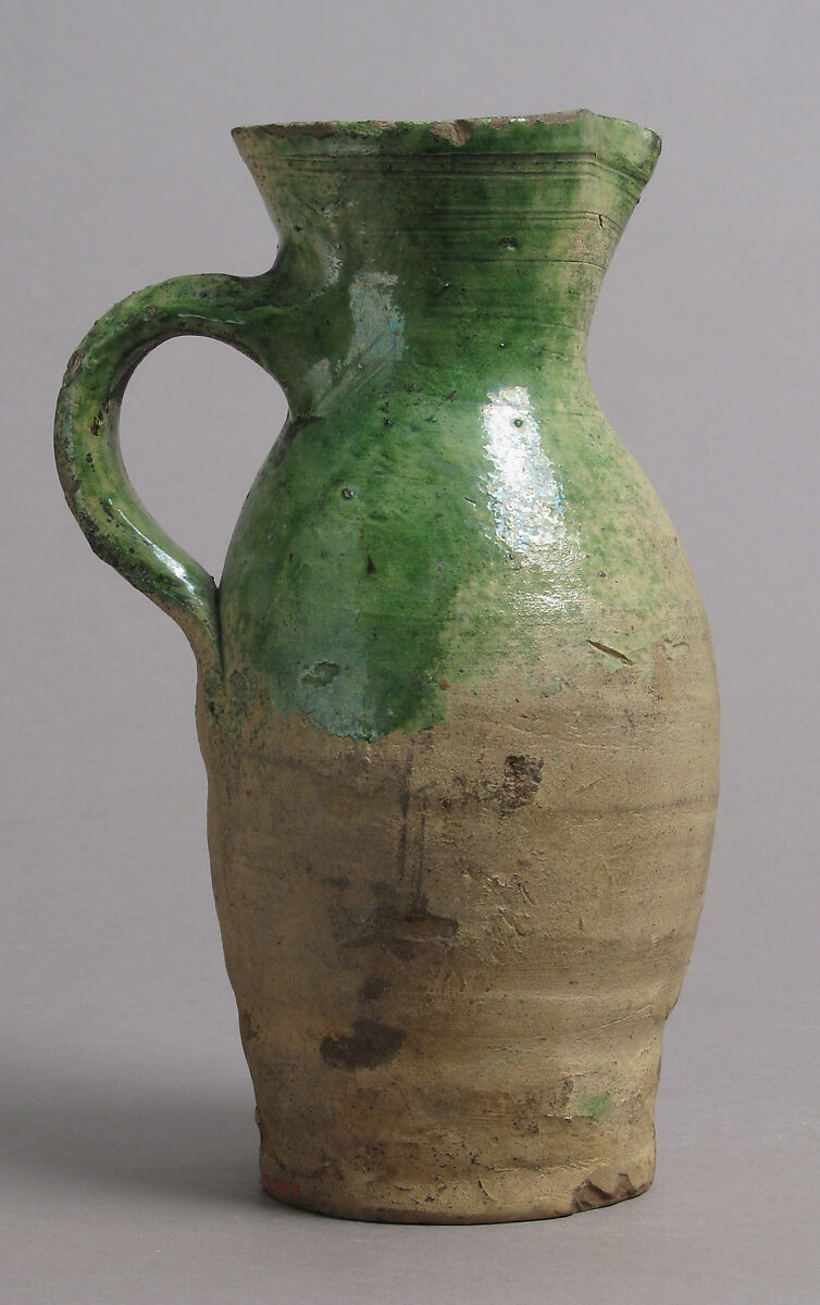 Jug, Partially glazed earthenware, British 