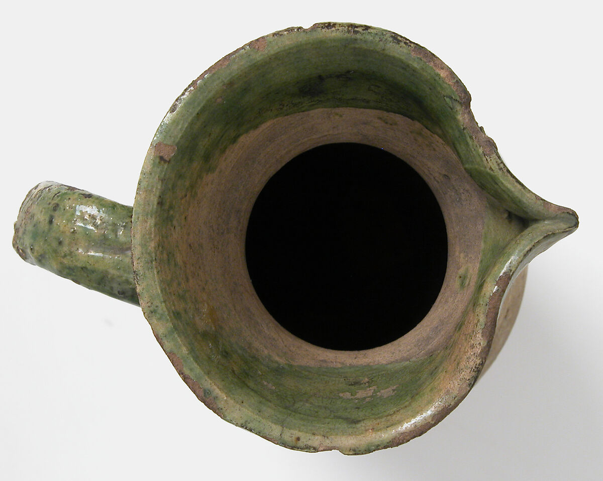 Jug, Partially glazed earthenware, British